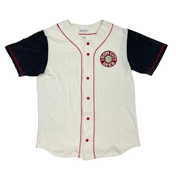 Ash City Shirts Iron City Beer Shirt Mens Size Large Pittsburgh Brewery Baseball Jersey